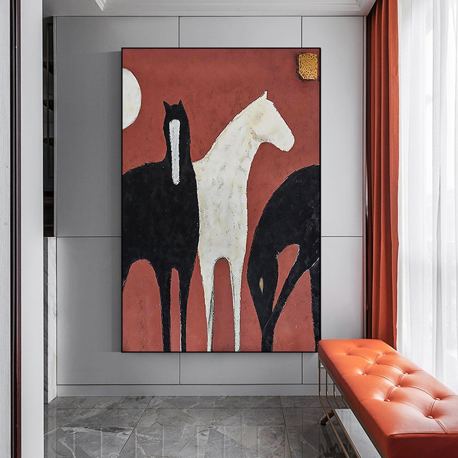 Spectral Steeds: Contemporary Horse Abstraction, Striking Art #MM454
