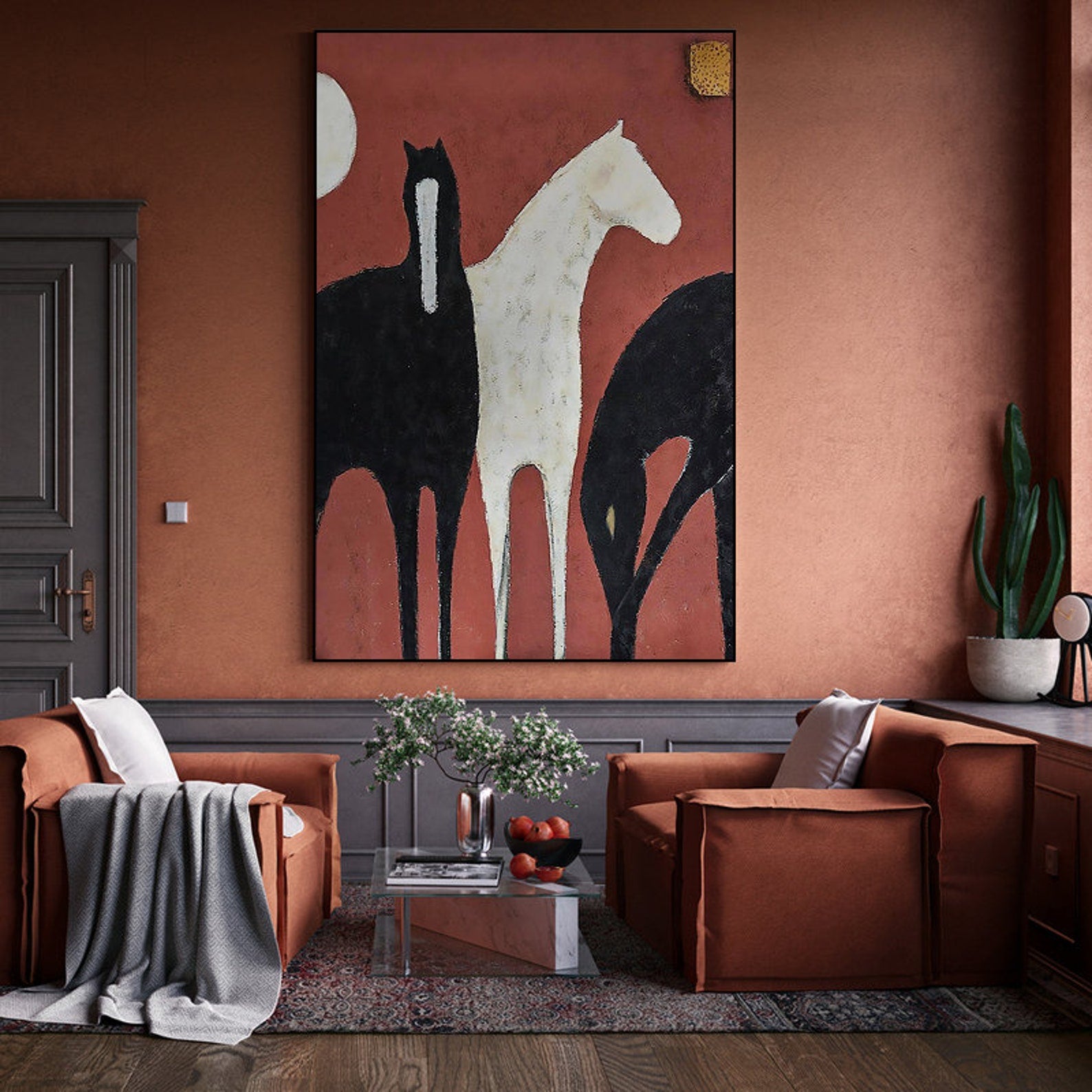 Spectral Steeds: Contemporary Horse Abstraction, Striking Art #MM454