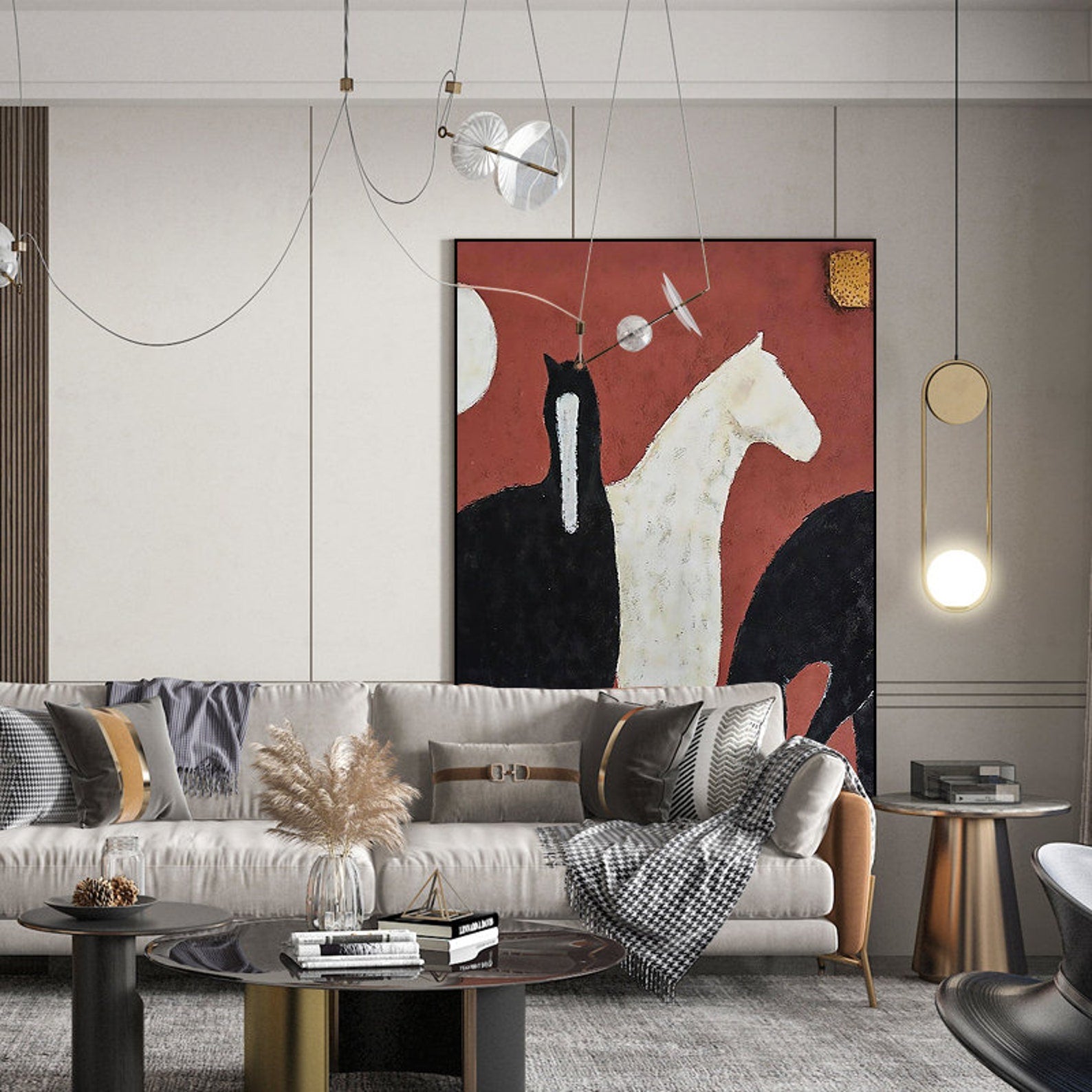 Spectral Steeds: Contemporary Horse Abstraction, Striking Art #MM454