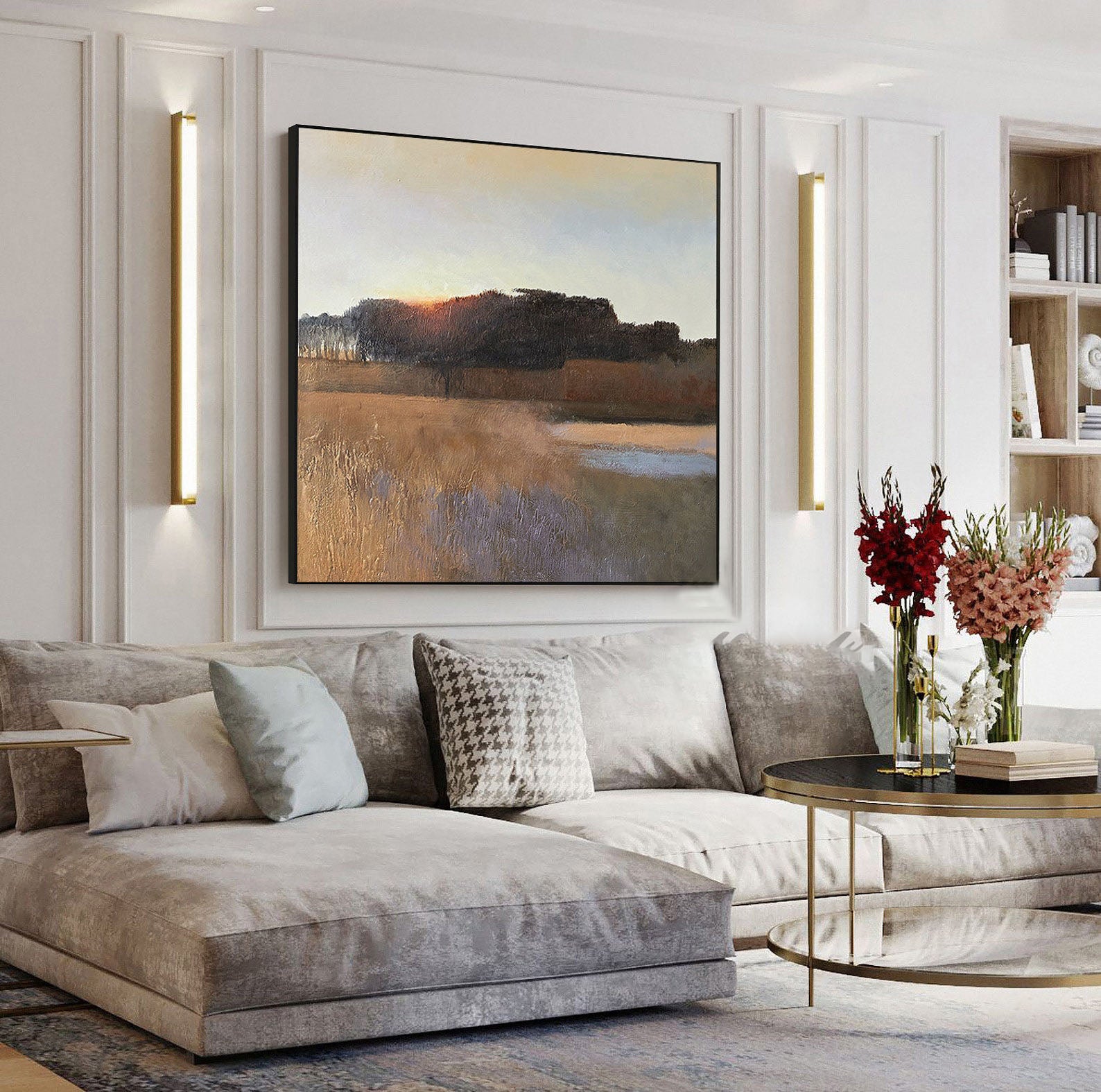 Chromatic Horizon: Contemporary Landscape Abstract Wall Art #MM449