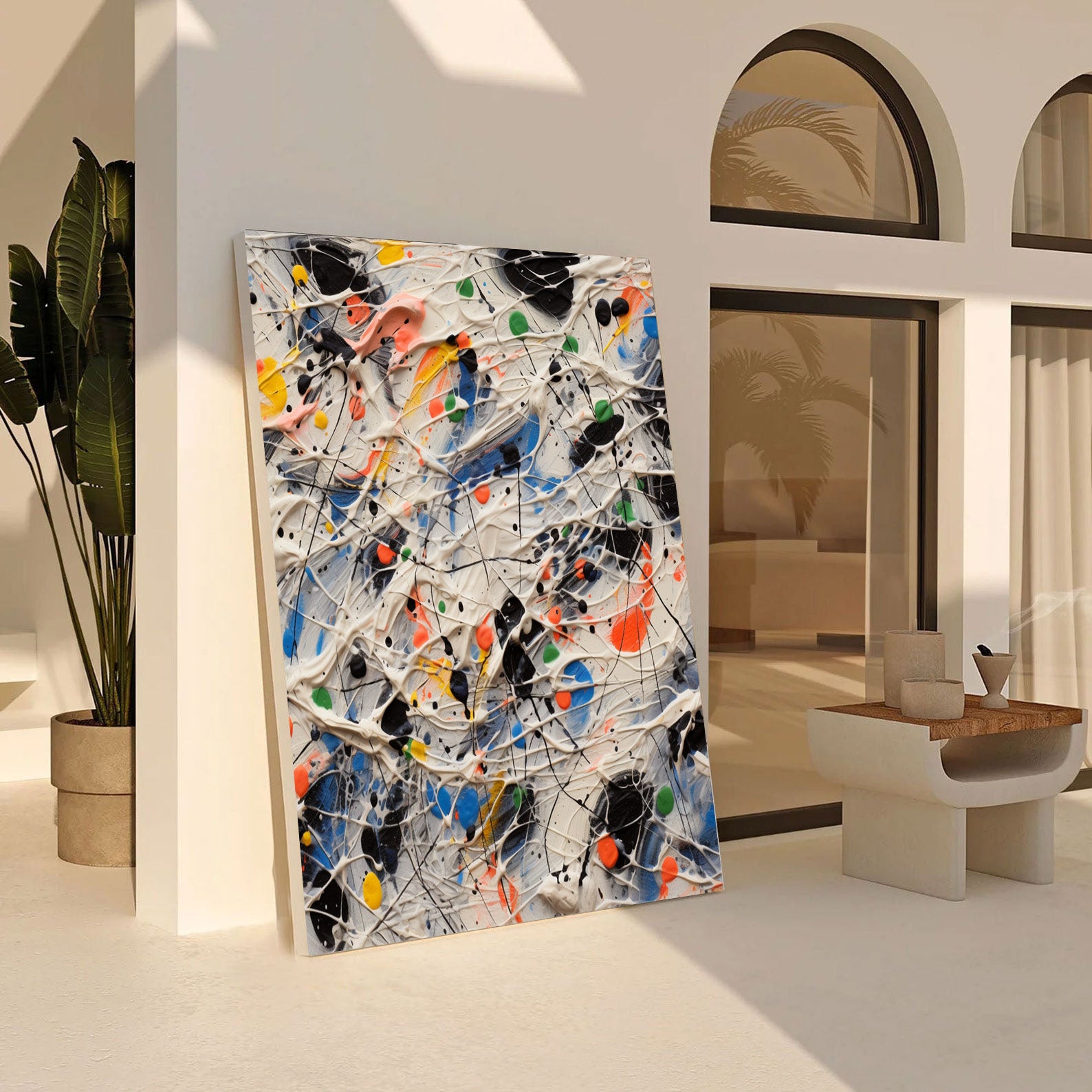 Explosion of Color: Dynamic Abstract, Bold Splatter Painting #MM522