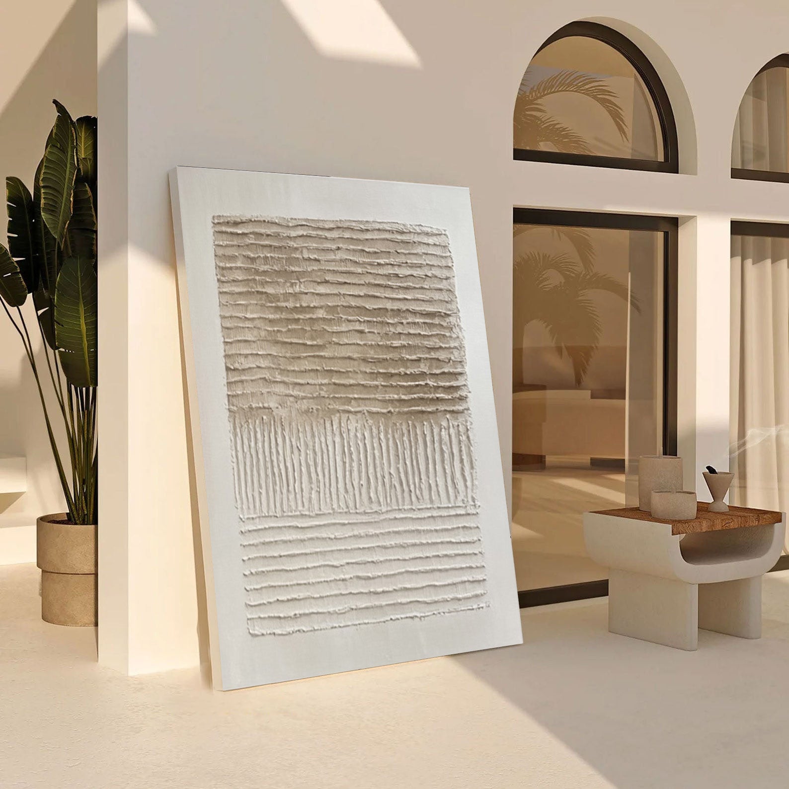 Wabi Sabi Canvas with Horizontal Relief and Vertical Simplicity #MM563