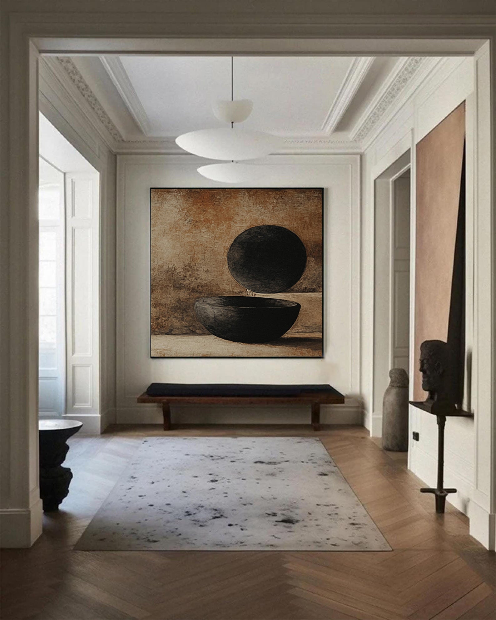 Elemental Balance: Minimalist Abstract with Black Arts #MM557