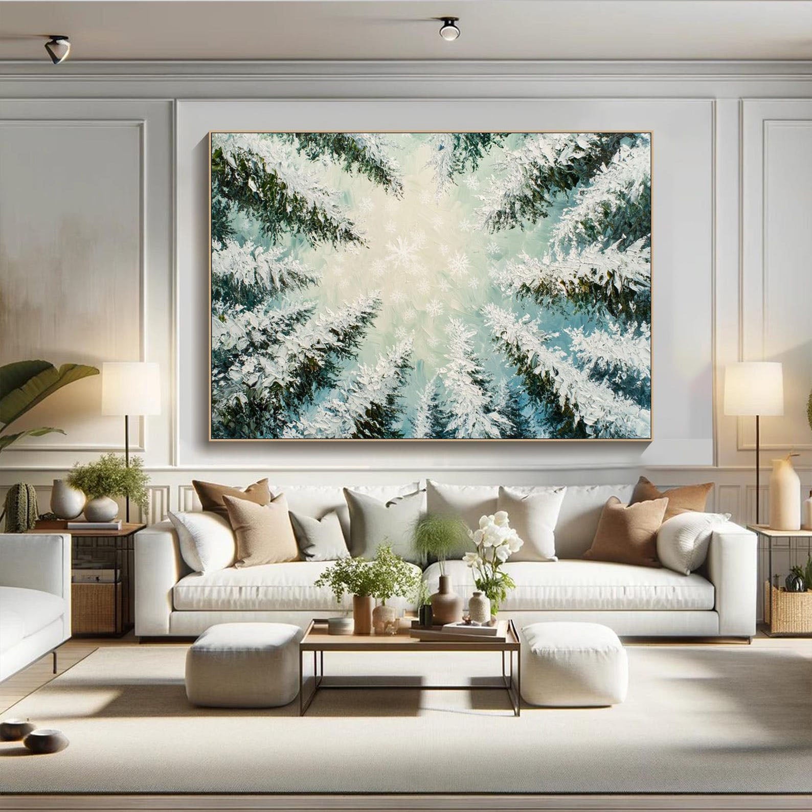 مشهد غابة شتوية رائعة، لوحة فنية رائعة #MM283