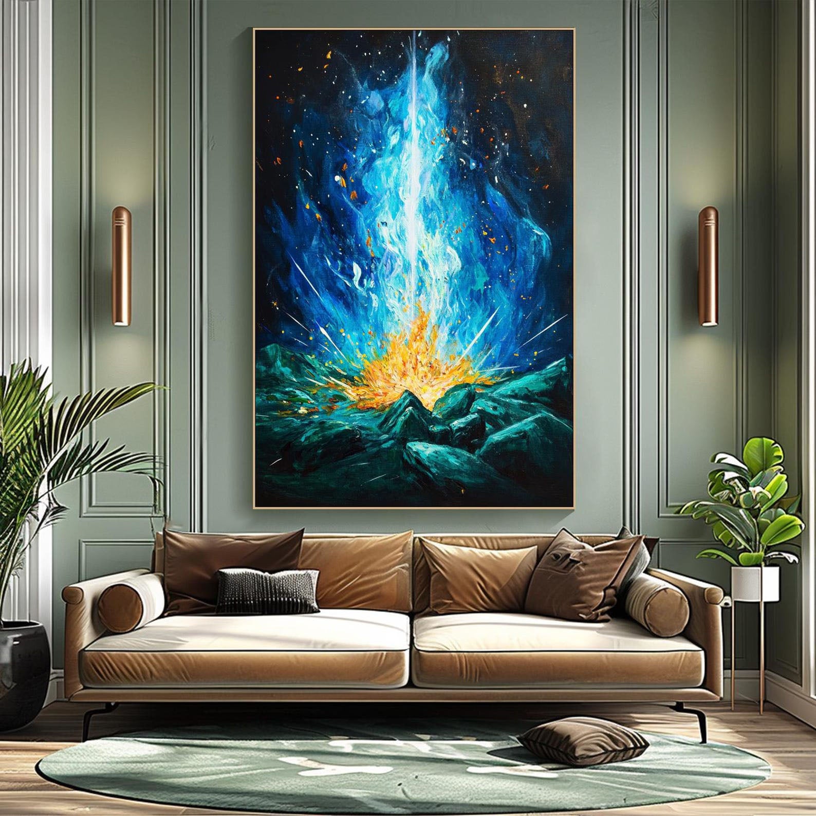 Explosive Energy Abstract Textured Modern Art #MM272