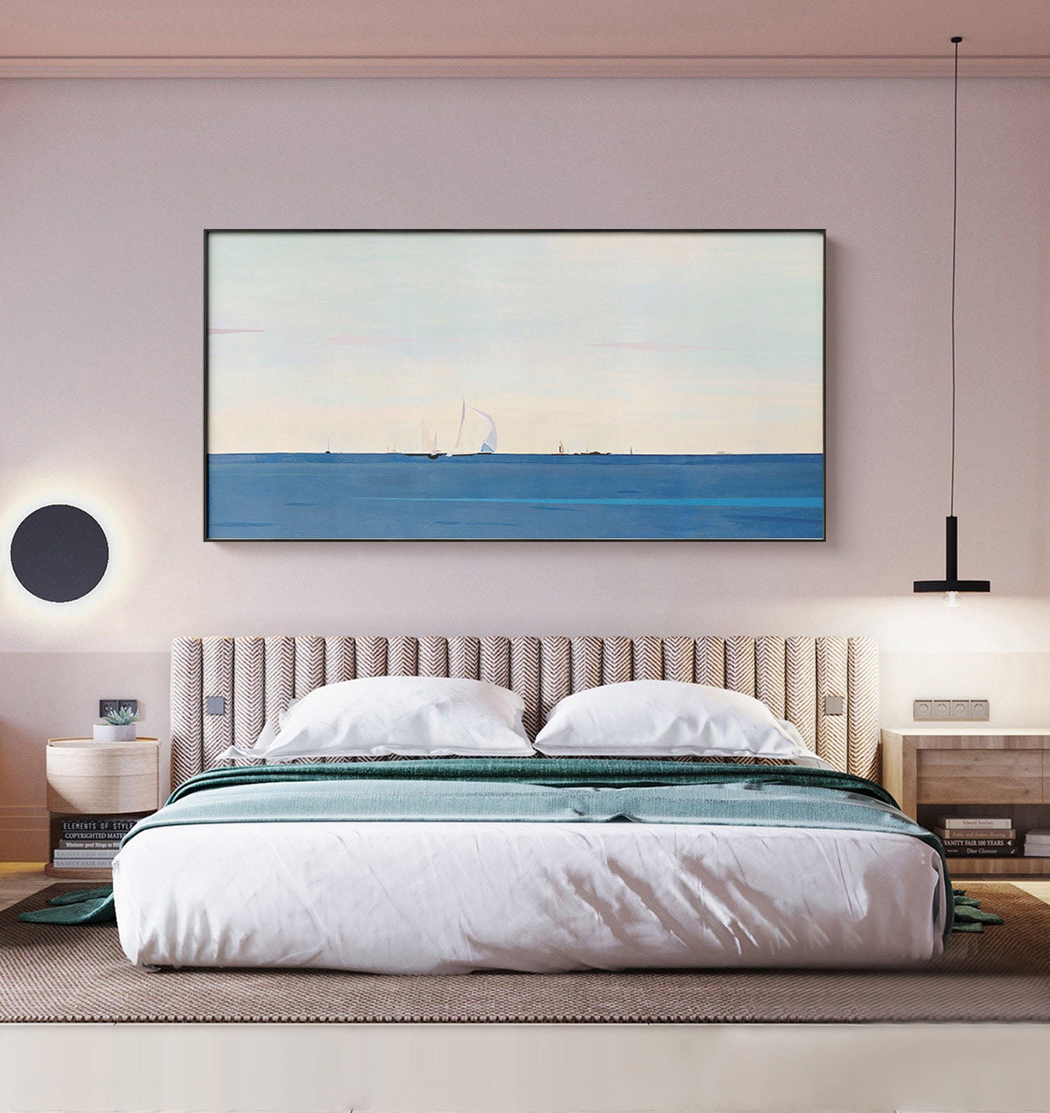 Coastal Echoes: Contemporary Abstract Seascape, Serene Wall Art #MM452