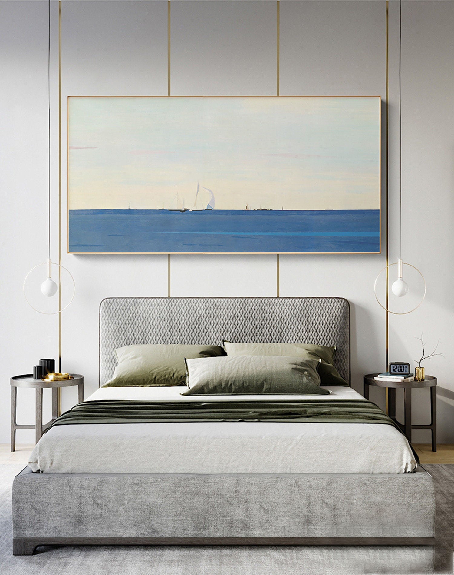 Coastal Echoes: Contemporary Abstract Seascape, Serene Wall Art #MM452