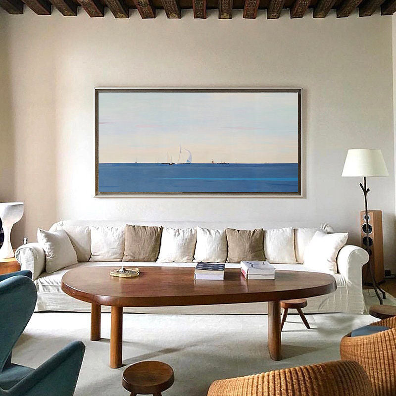 Coastal Echoes: Contemporary Abstract Seascape, Serene Wall Art #MM452