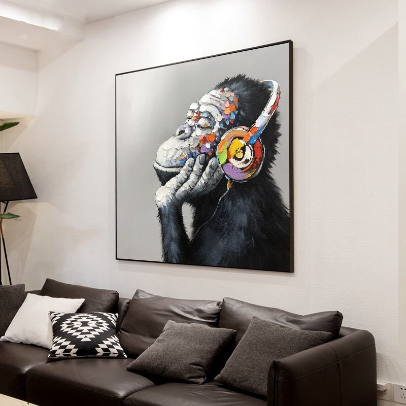 Urban Chimps: Whimsical Monkey Art Set, Modern Wall Decor #MM450