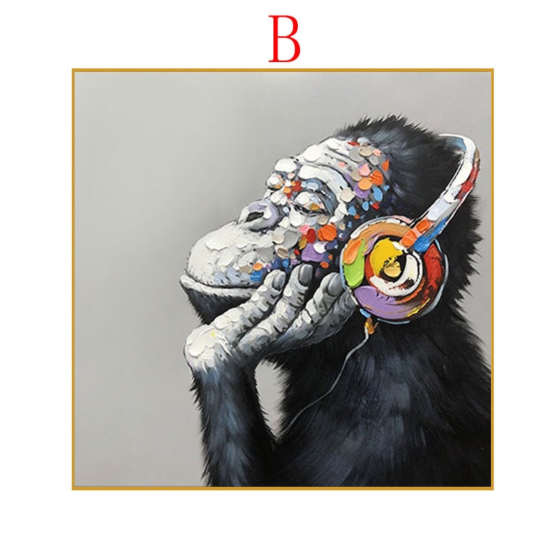 Urban Chimps: Whimsical Monkey Art Set, Modern Wall Decor #MM450