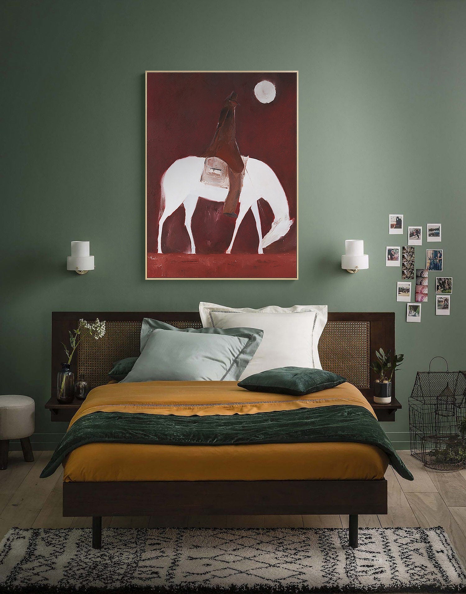 Moonlit Rider: Abstract Horse Oil Painting, Vertical Version #MM447