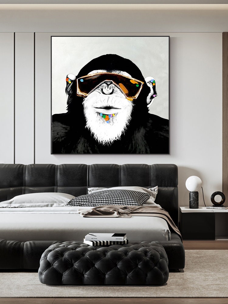 Ape Attitude: Bold Monkey Paintings, Contemporary Wall Art Set #MM451