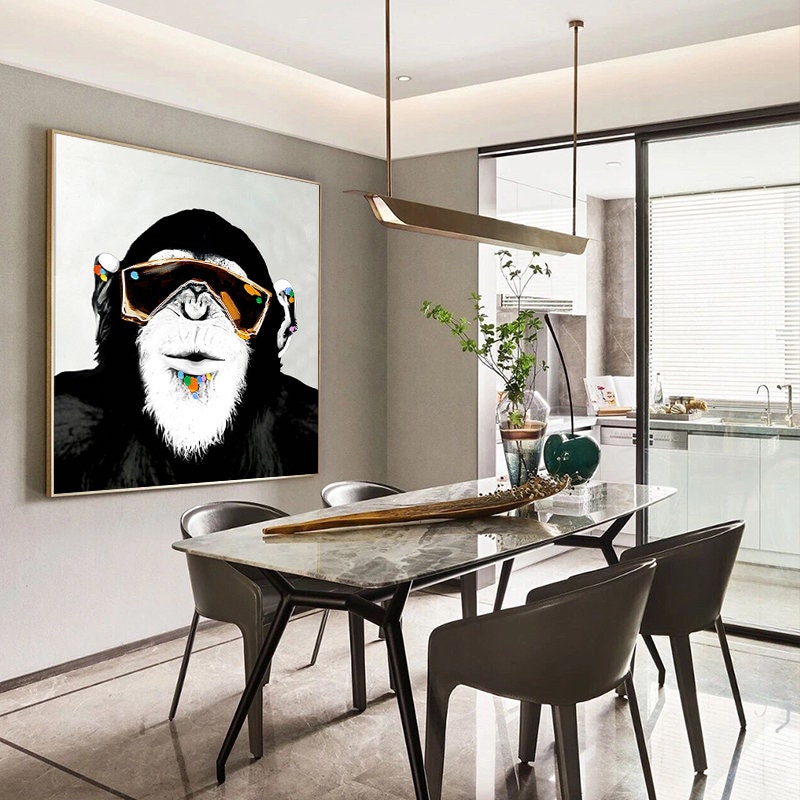 Ape Attitude: Bold Monkey Paintings, Contemporary Wall Art Set #MM451