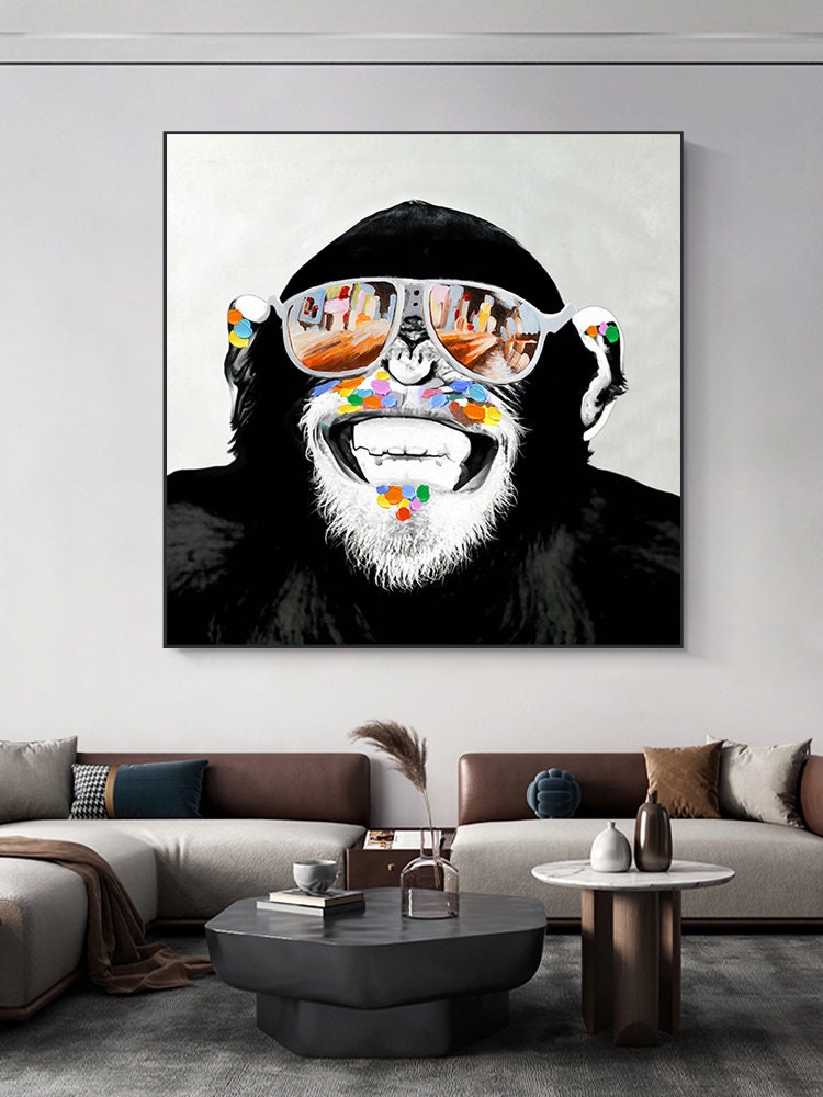 Ape Attitude: Bold Monkey Paintings, Contemporary Wall Art Set #MM451