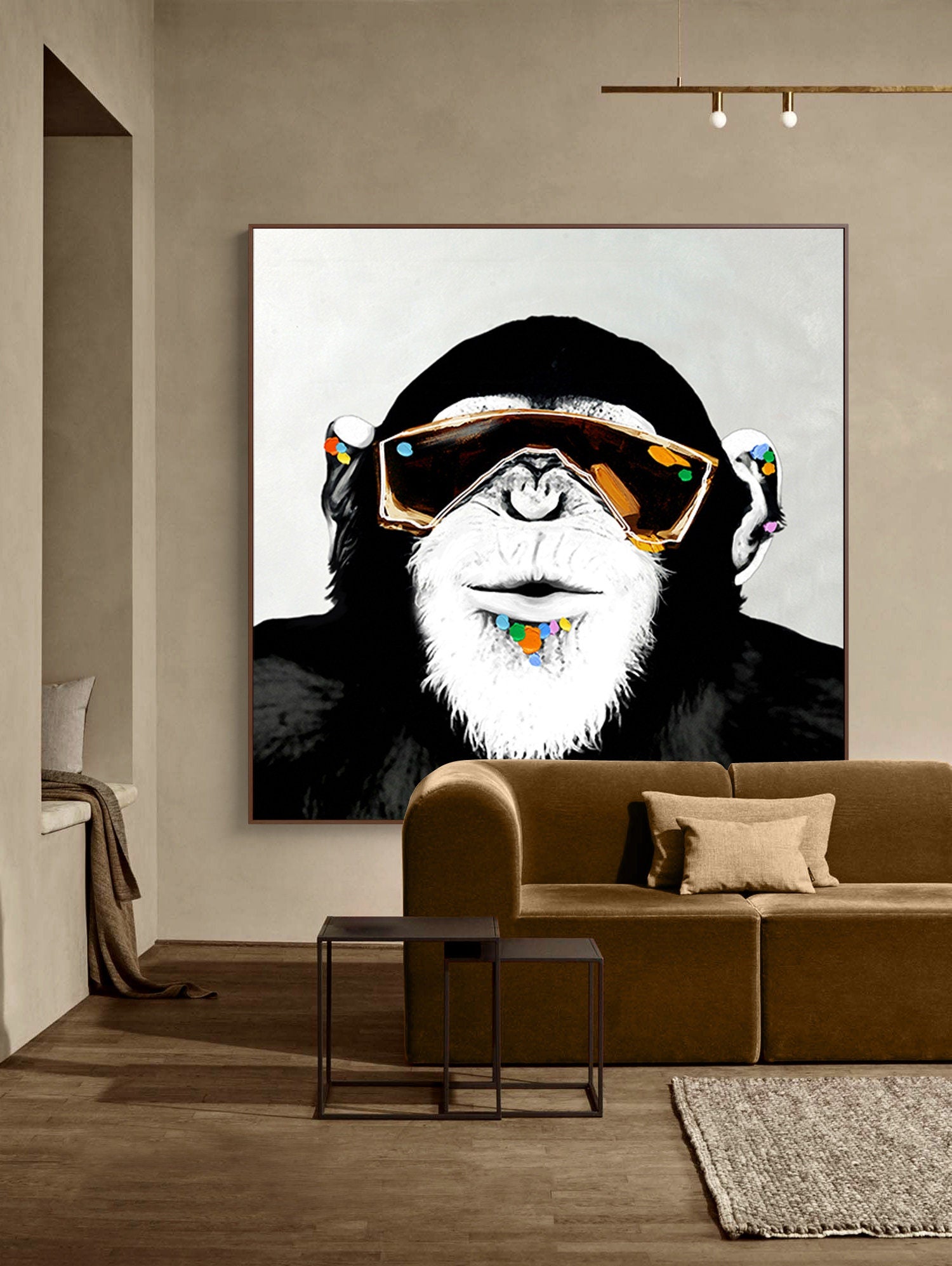 Ape Attitude: Bold Monkey Paintings, Contemporary Wall Art Set #MM451
