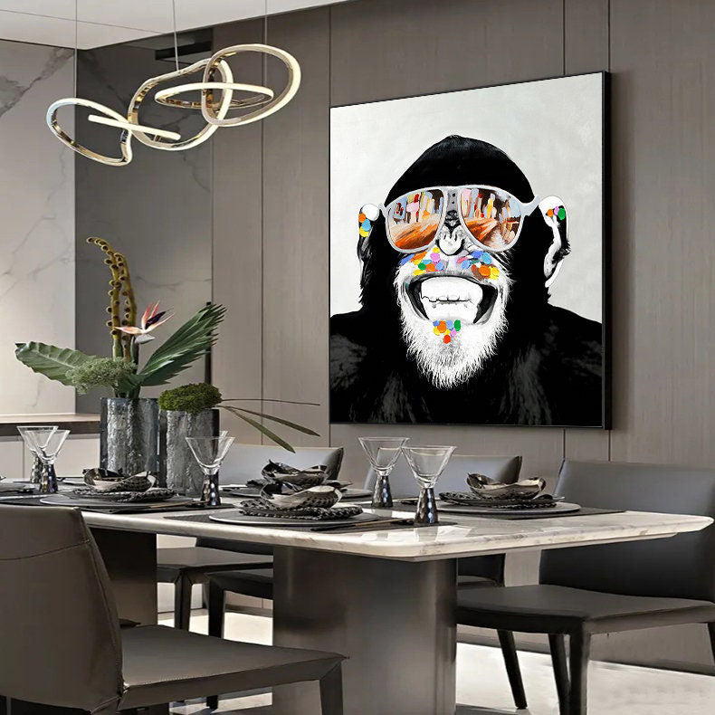 Ape Attitude: Bold Monkey Paintings, Contemporary Wall Art Set #MM451