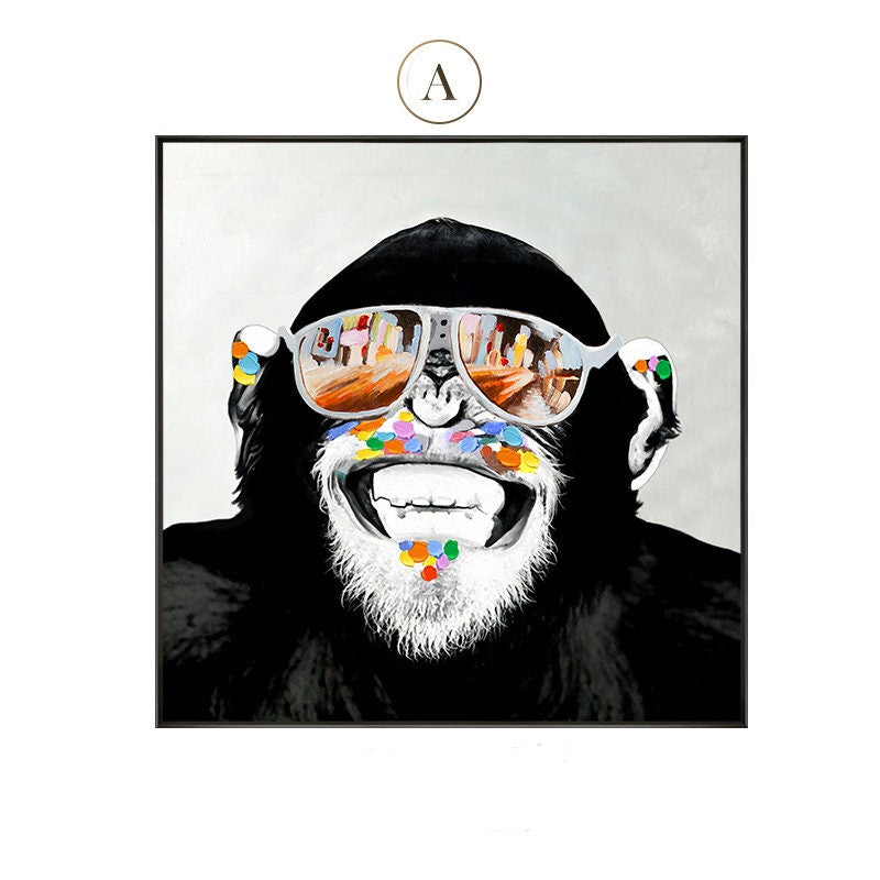 Ape Attitude: Bold Monkey Paintings, Contemporary Wall Art Set #MM451