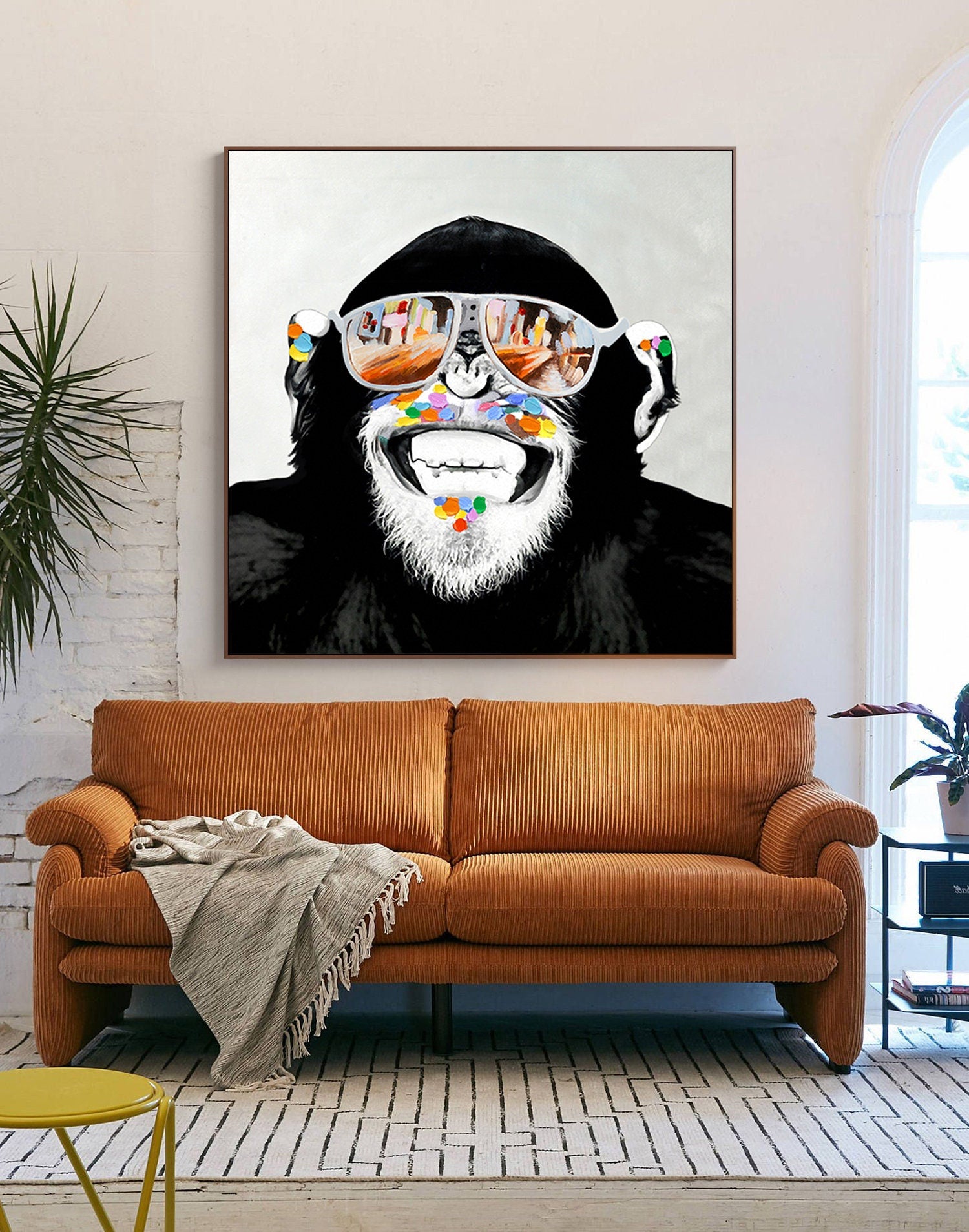 Ape Attitude: Bold Monkey Paintings, Contemporary Wall Art Set #MM451