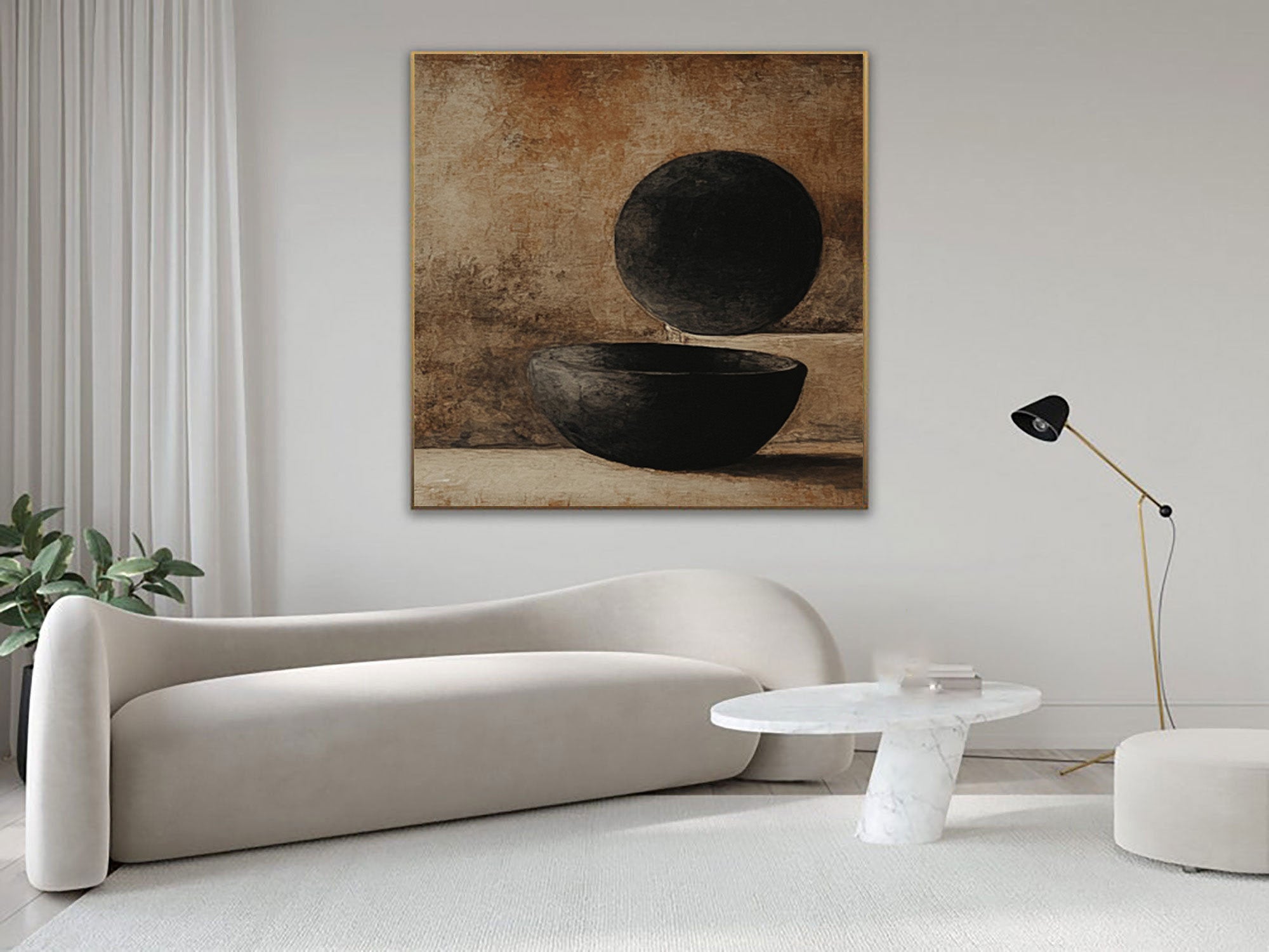 Elemental Balance: Minimalist Abstract with Black Arts #MM557