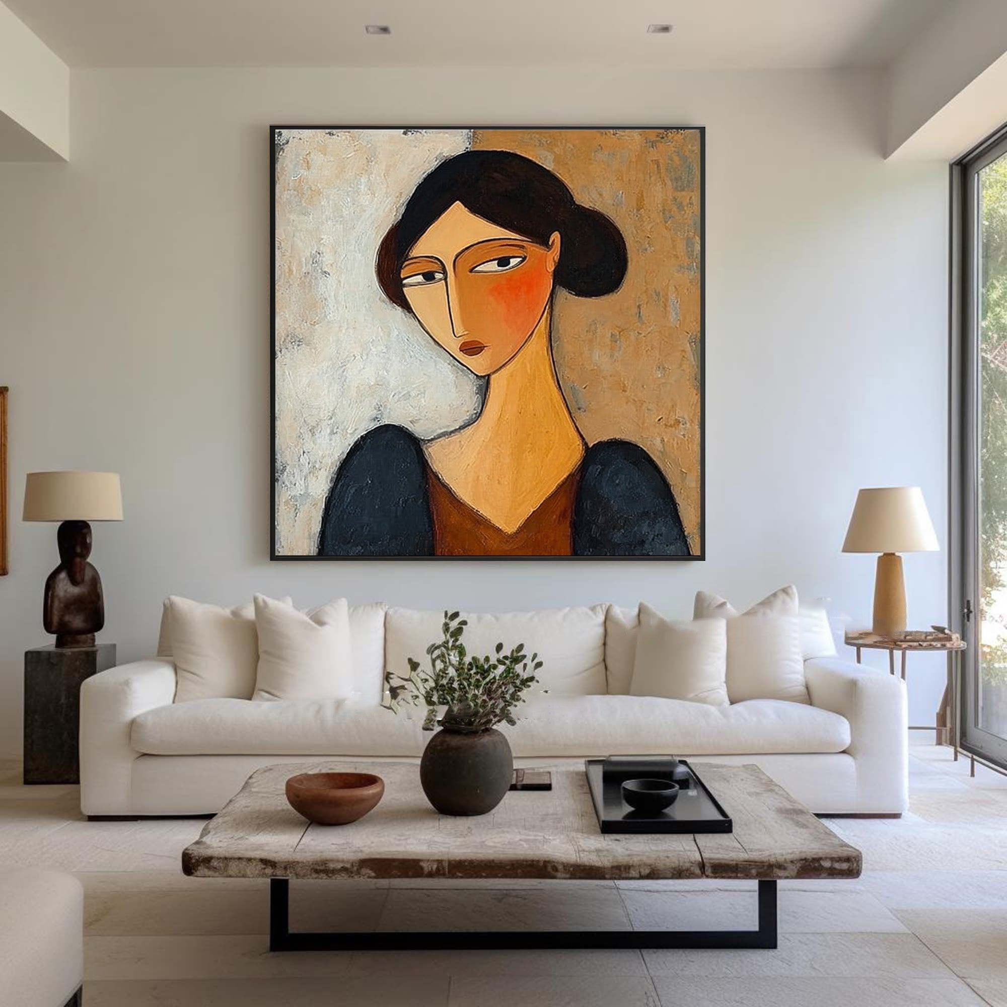 Unique Modern Portrait Canvas Gallery Style Art #AG 089