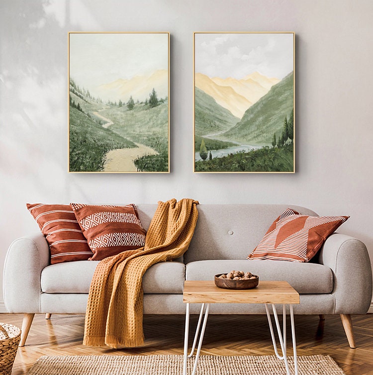 Hand-Painted Mountain Scenery Set ,Natural Beauty Home Decoration#MM491