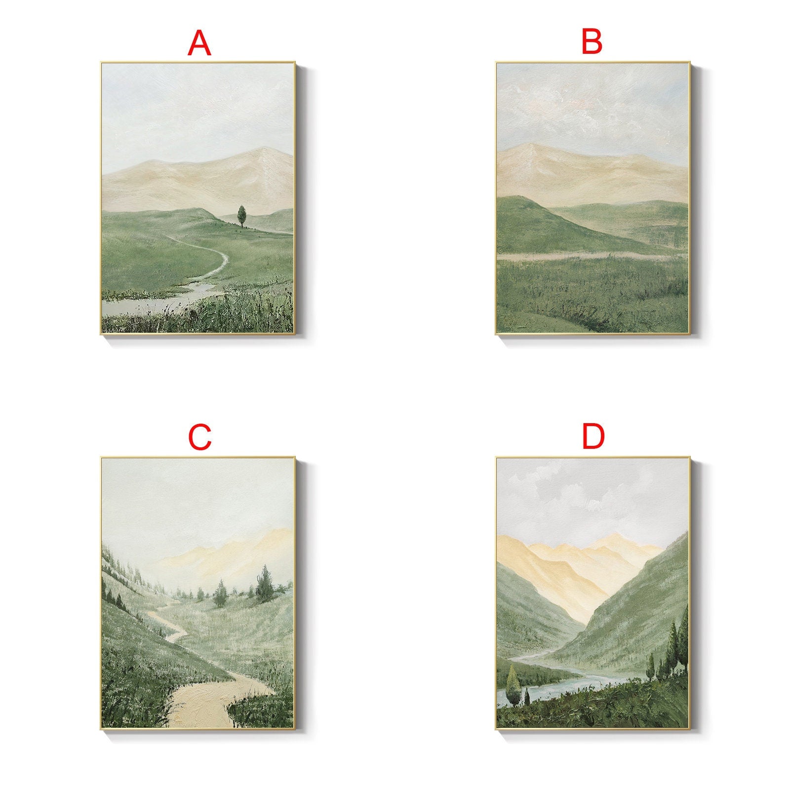 Hand-Painted Mountain Scenery Set ,Natural Beauty Home Decoration#MM491