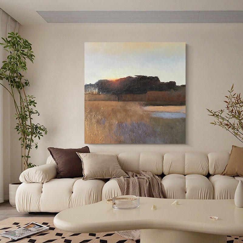 Chromatic Horizon: Contemporary Landscape Abstract Wall Art #MM449
