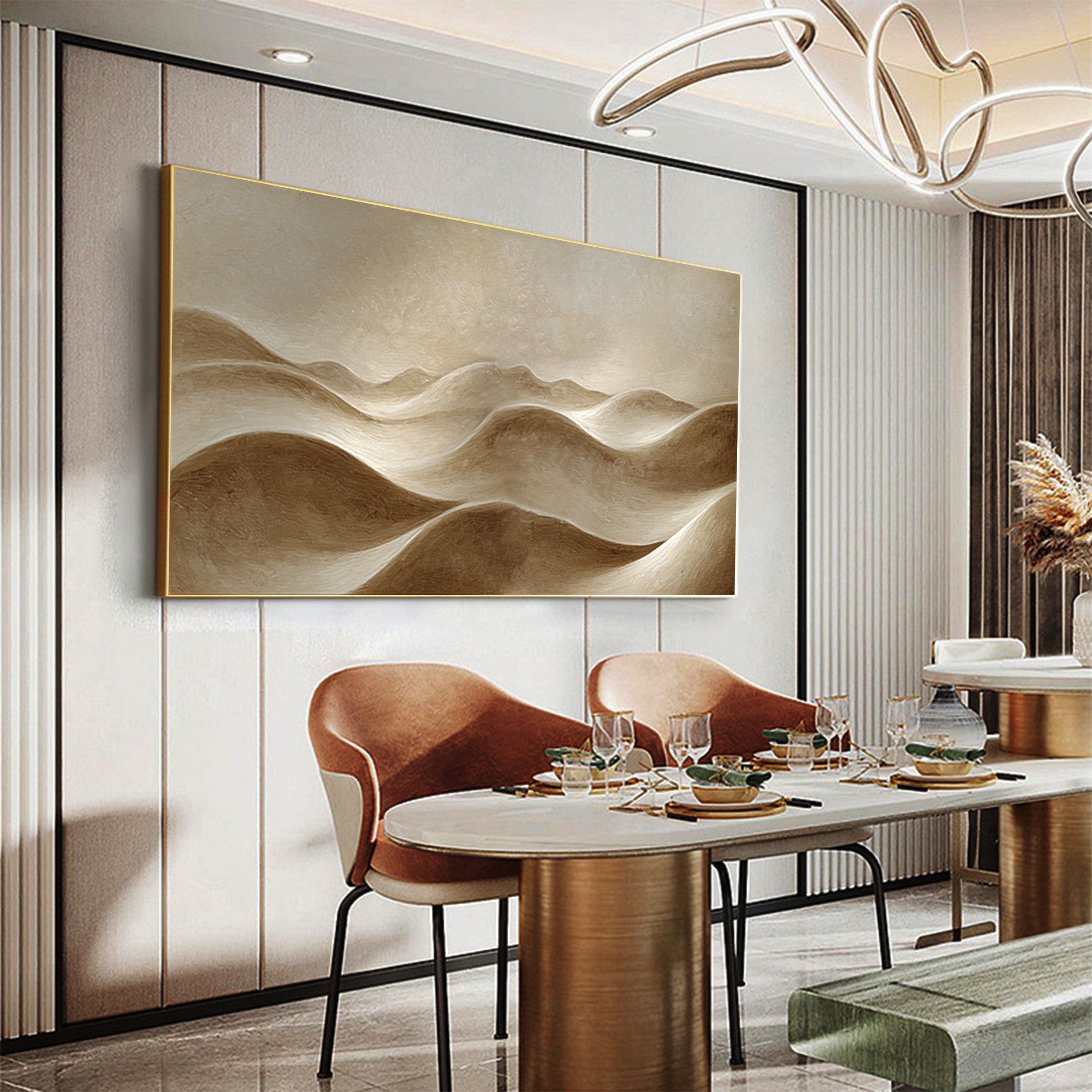 Sprawling Minimalist Dune Abstraction, Contemporary Wall Art #MM404