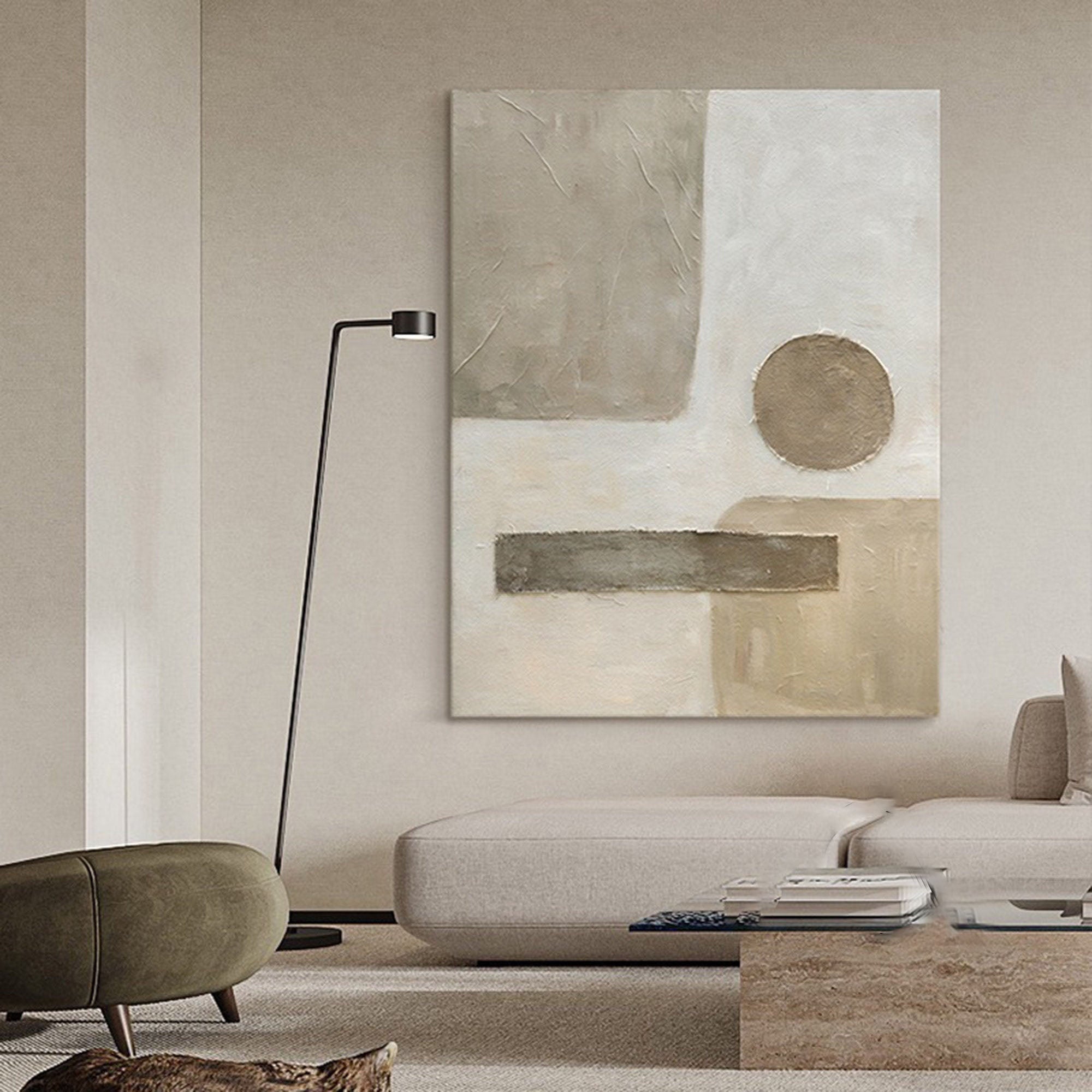 Balanced Earth Tone Geometric Abstract, Minimalist Wall Art #MM324