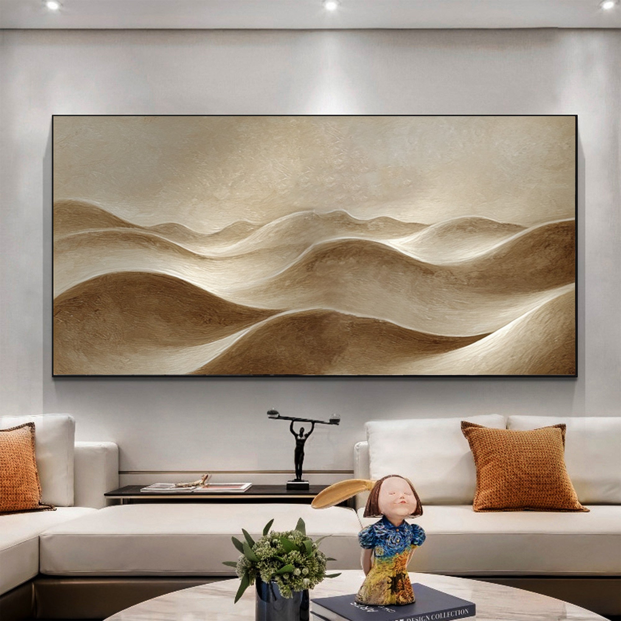 Sprawling Minimalist Dune Abstraction, Contemporary Wall Art #MM404