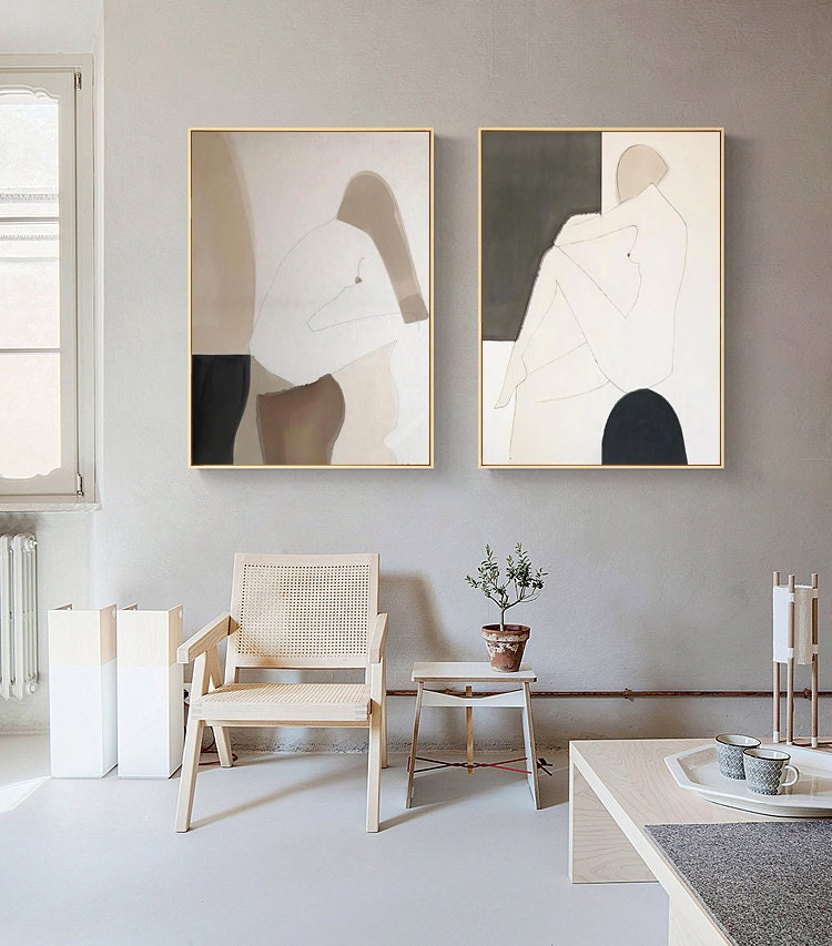 Minimal Line Drawing Nude Art – Set of 3 Modern Boho Female Wall Prints#MM470