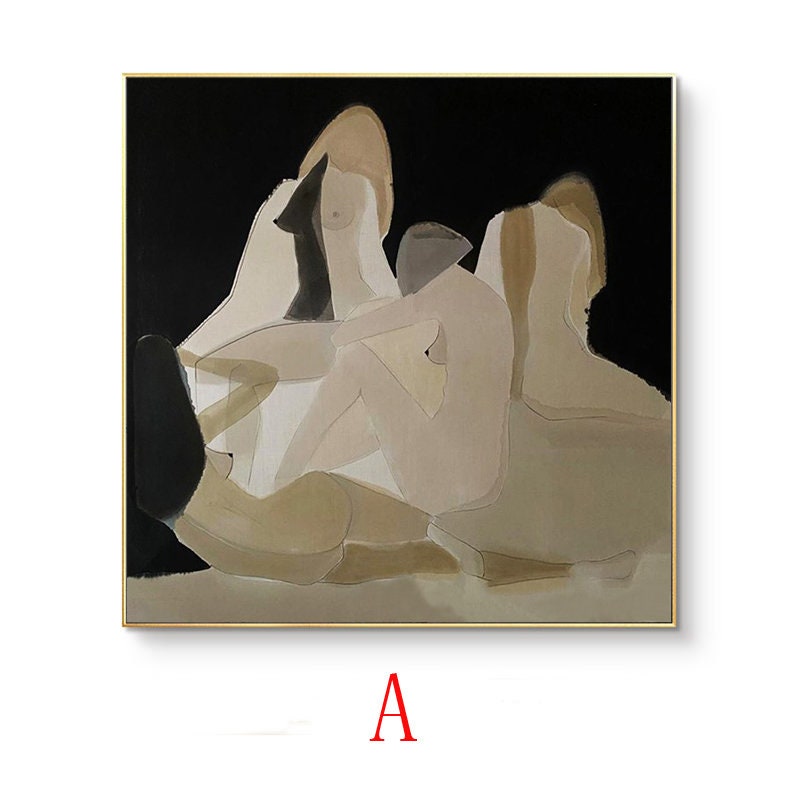 Neutral Nude Abstract Wall Art – Minimalist Female Figure Canvas Set #MM469