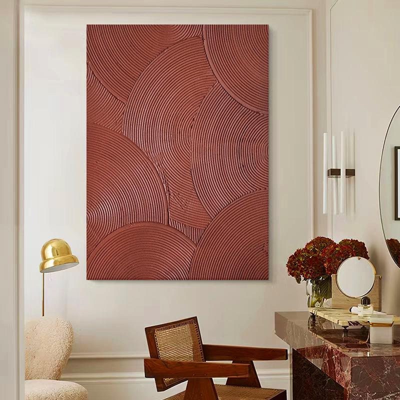 Textured Circles Oil Painting: Modern Abstract Art for Minimalist Decor #MM498