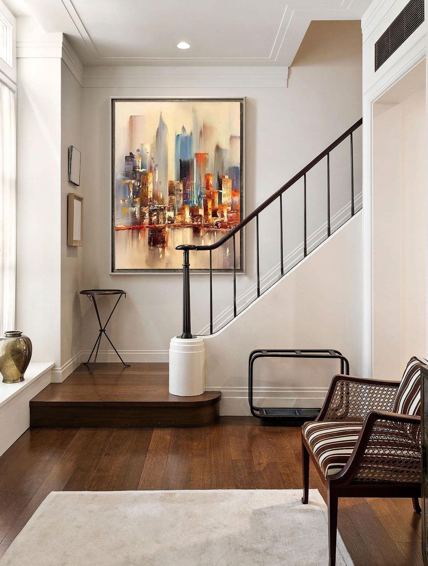 Abstract Cityscape Canvas - Large Modern Wall Art for Living Room#MM489
