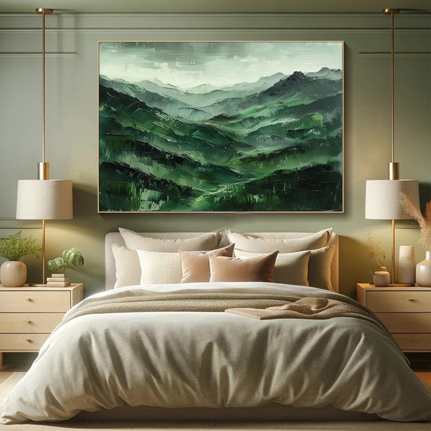 Misty Mountain Layers, Atmospheric Landscape Wall Art #MM289