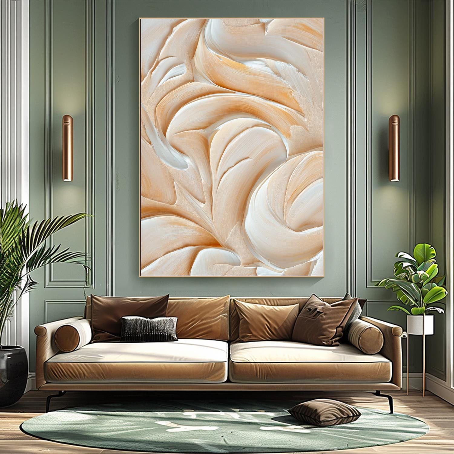 Sculptural Swirl Abstract,Textured Dimensional Wall Art #MM265