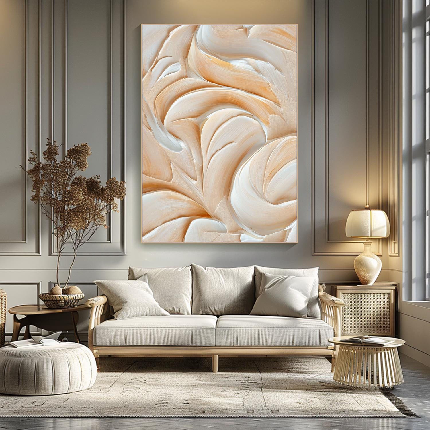 Sculptural Swirl Abstract,Textured Dimensional Wall Art #MM265