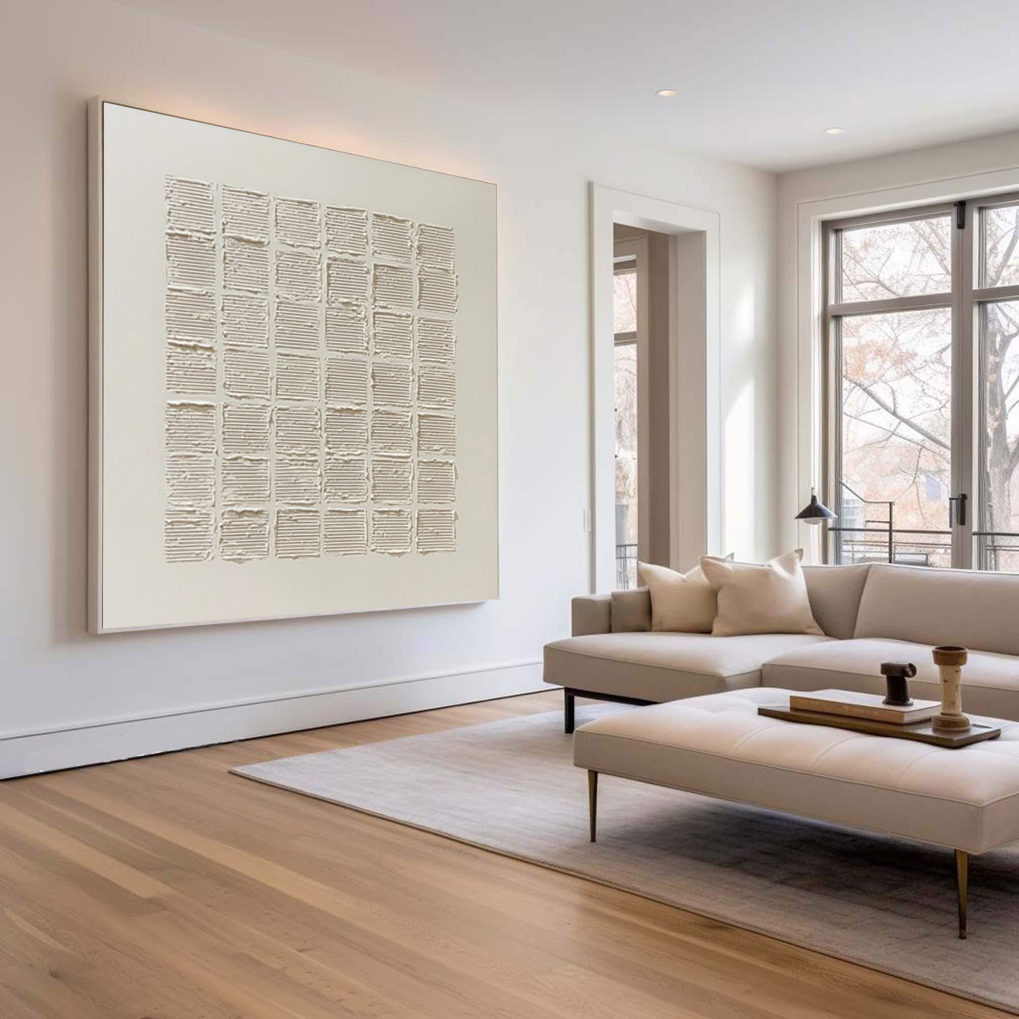Minimalist Textured Painting - Abstract Grid Decor #AG 060
