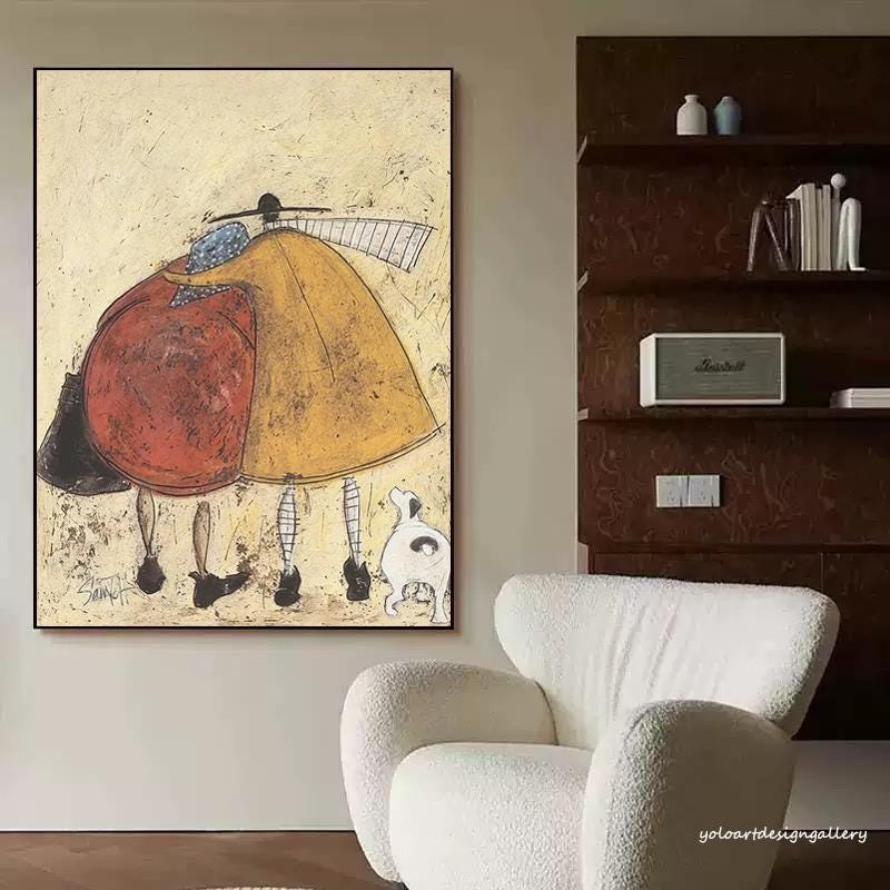 Large Folk Art Couple Painting | KelorArt #AG 176