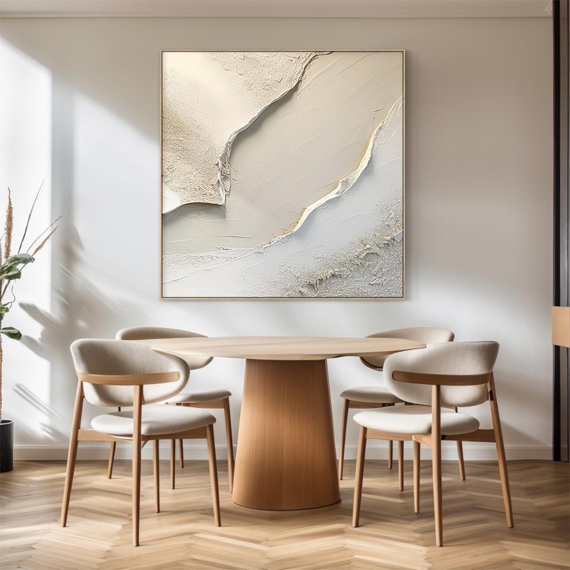 Large Abstract Cream Painting | KelorArt #AG 182