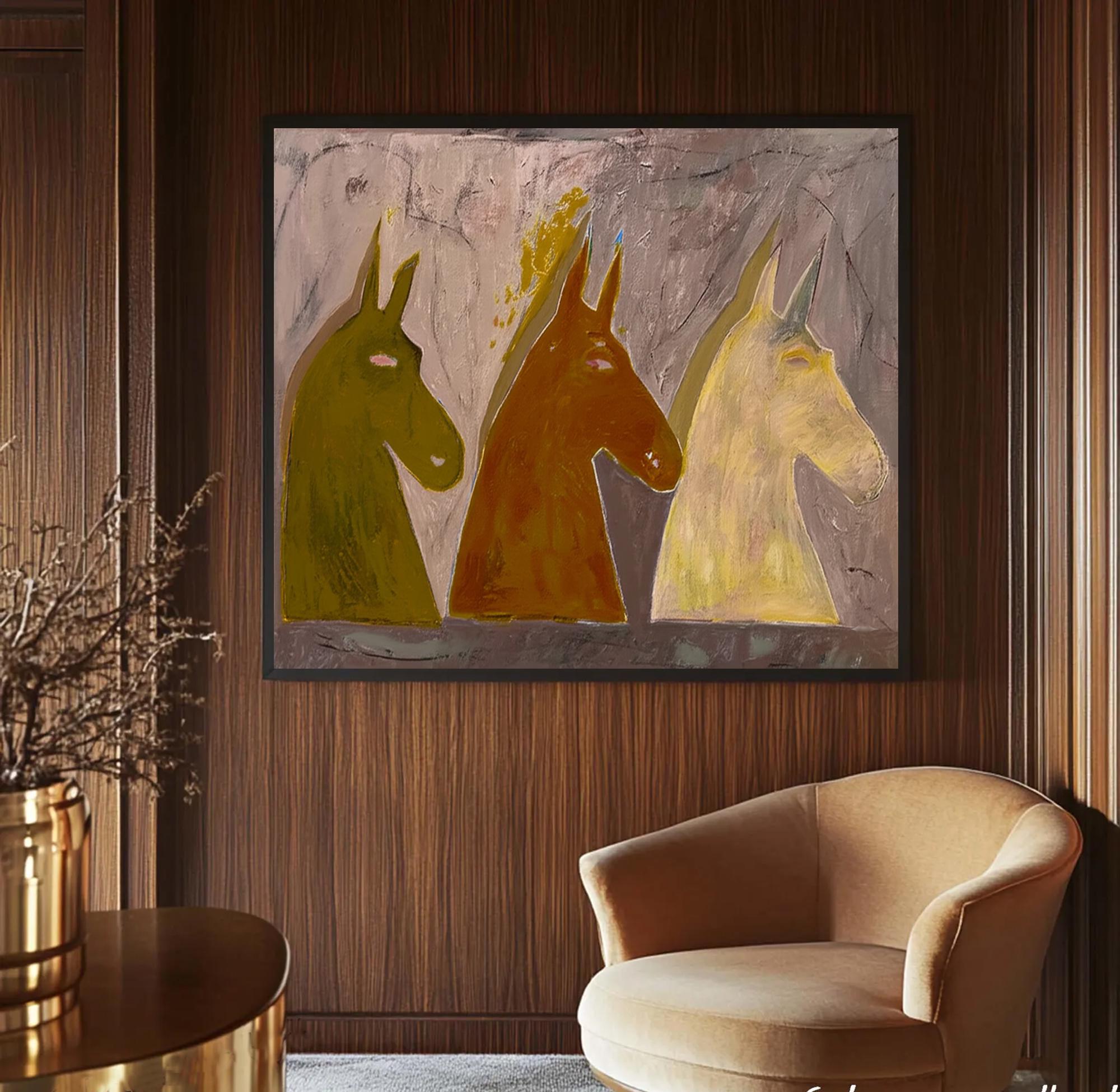 Large Modern Horse Canvas | KelorArt #AG 189