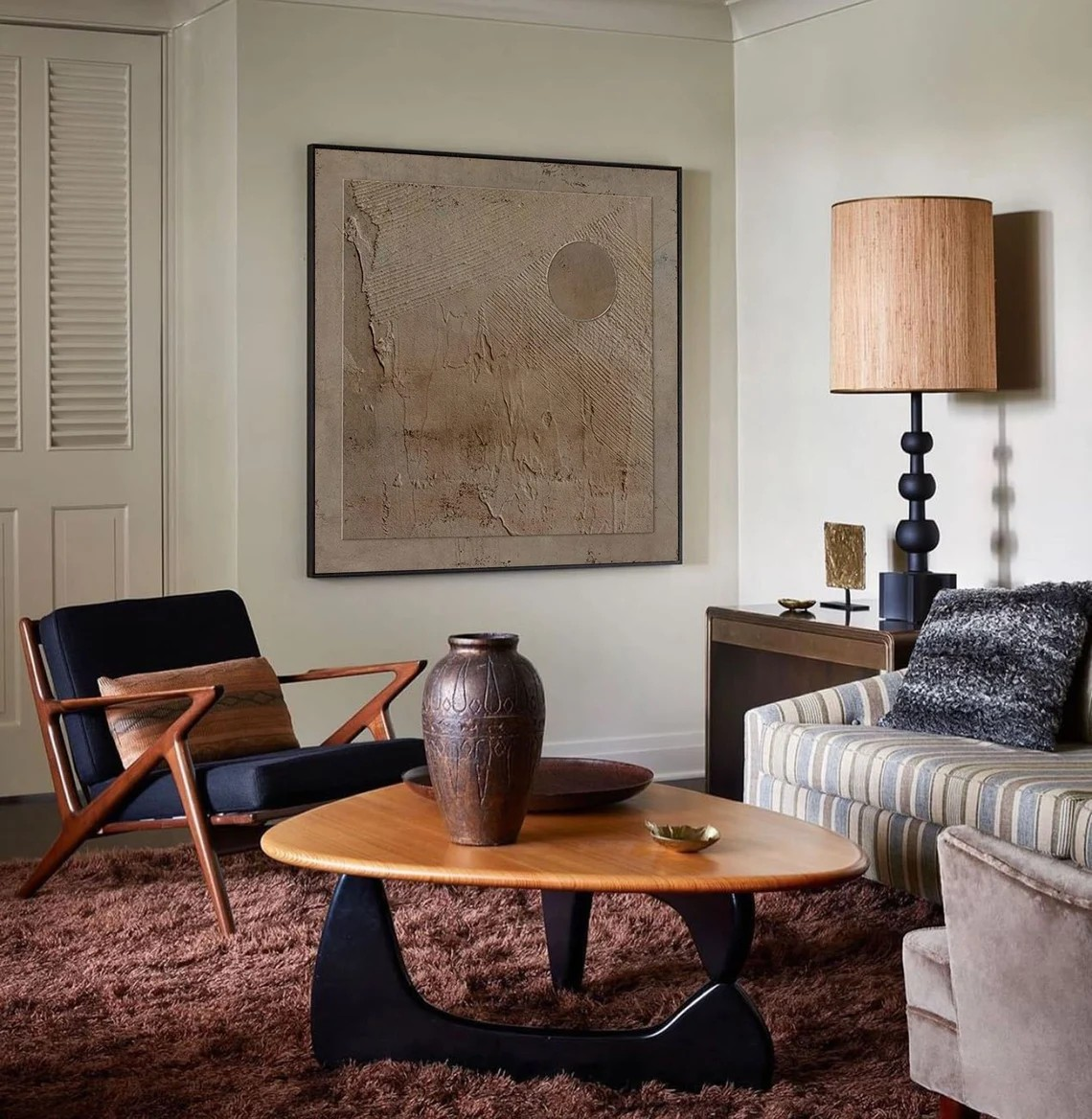 Earth Tone Minimalist Texture Art with Circular Form #MM425