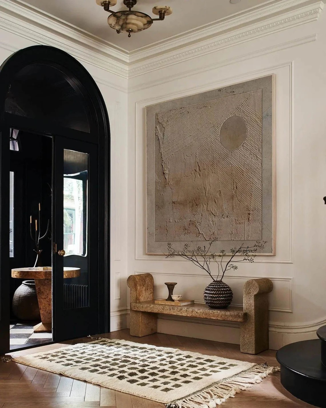 Earth Tone Minimalist Texture Art with Circular Form #MM425