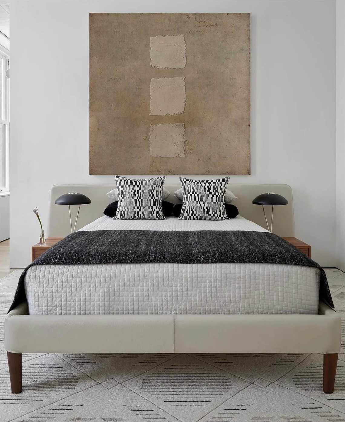 Textured Square Trio, Earth Tone Minimalist Canvas #MM418