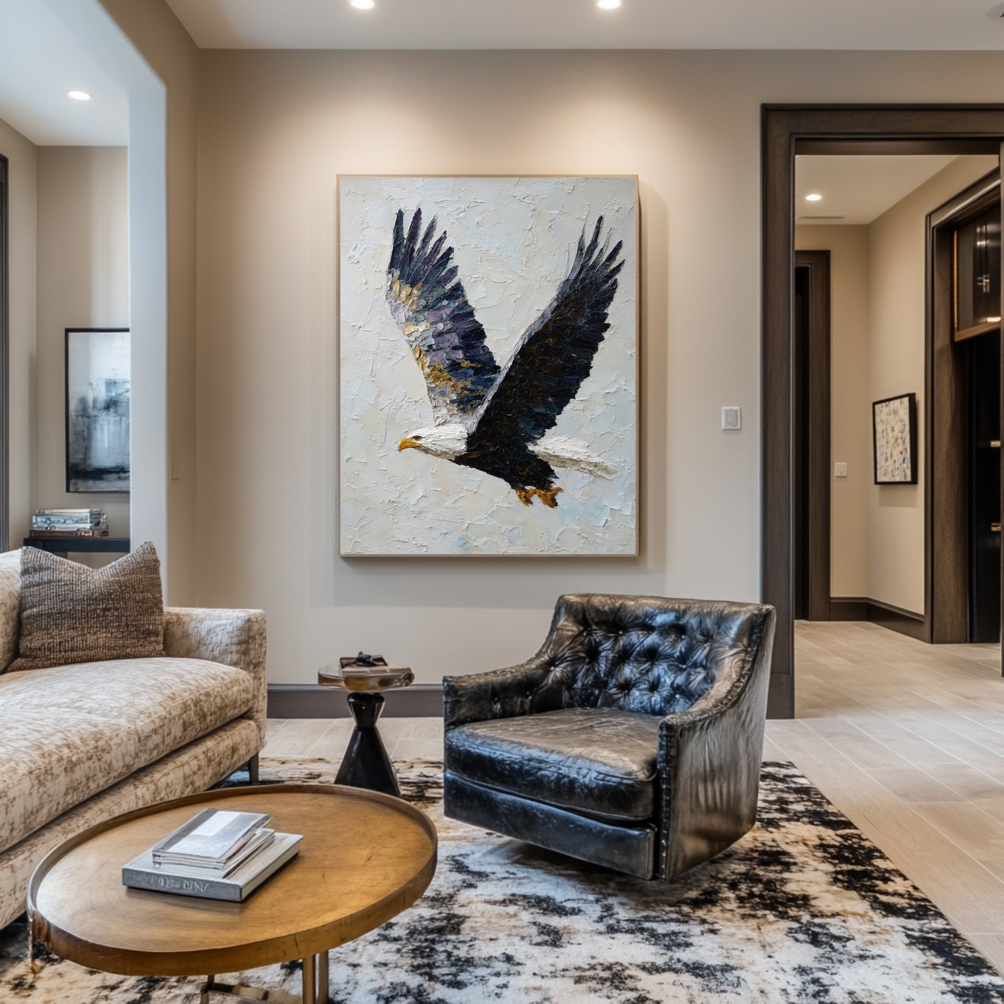 Bold Eagle Wall Art - Textured Impasto Painting #AG 053