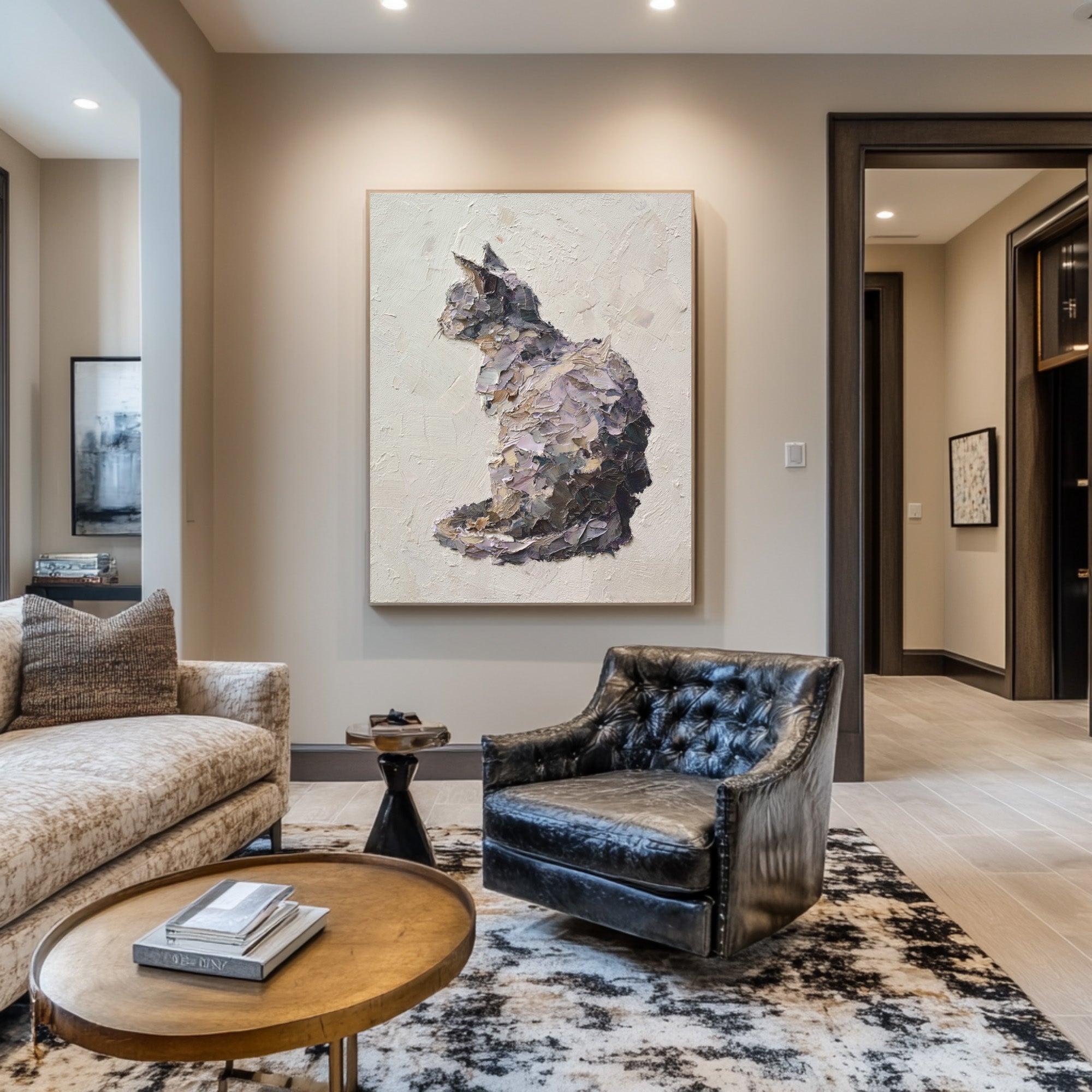 Textured Abstract Pet Portrait - Modern Home Decor #AG 054