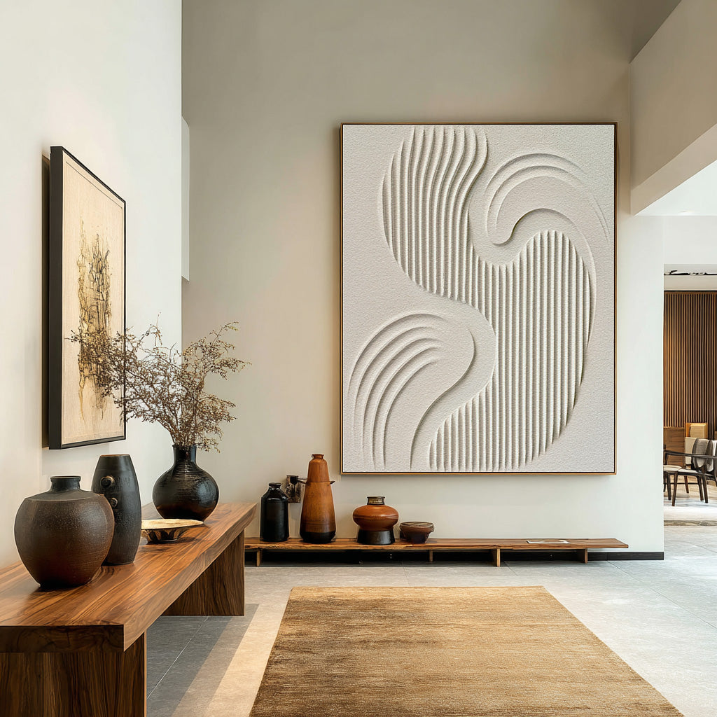 Modern Farmhouse Abstract - Neutral Textured Canvas #AG 051