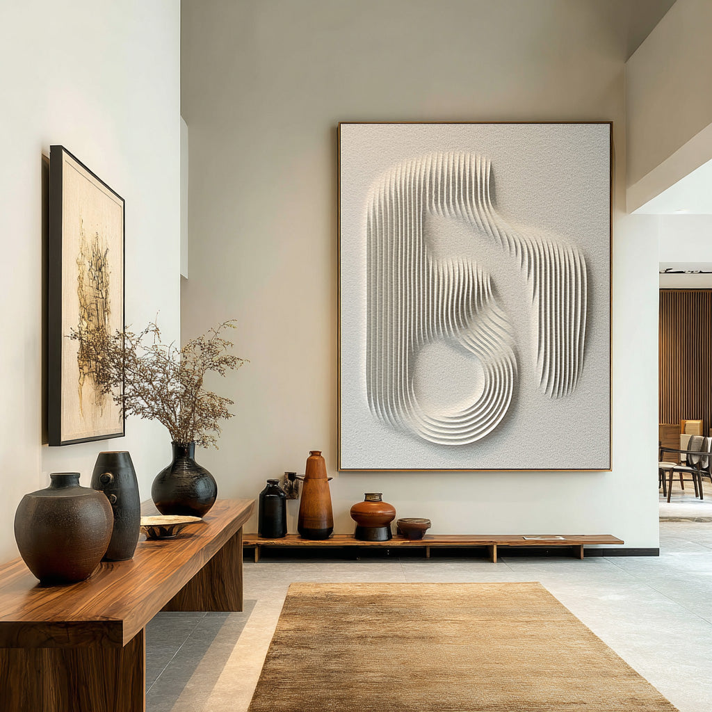 Minimalist Earth Tone Wall Art | Rustic Textured Design #AG 080