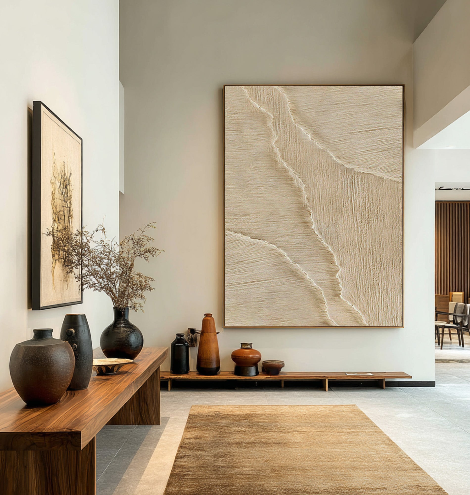Hand-Painted Abstract Impasto - Vertical Coastal Wall Art #AG 072