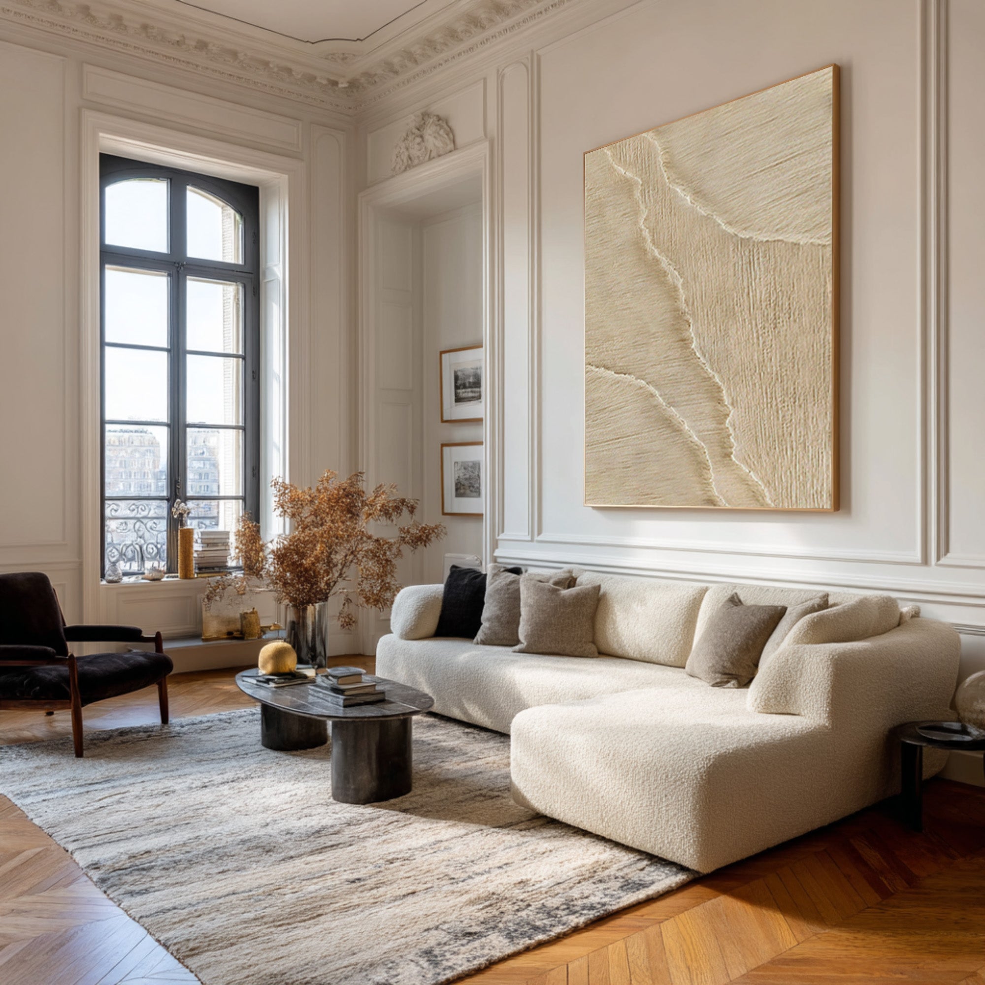 Hand-Painted Abstract Impasto - Vertical Coastal Wall Art #AG 072